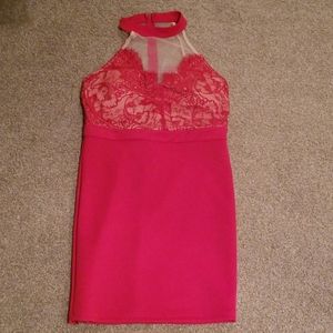 Trixxi Dresses New Trixxi Lace Dress High Neck Red Nude Poshmark